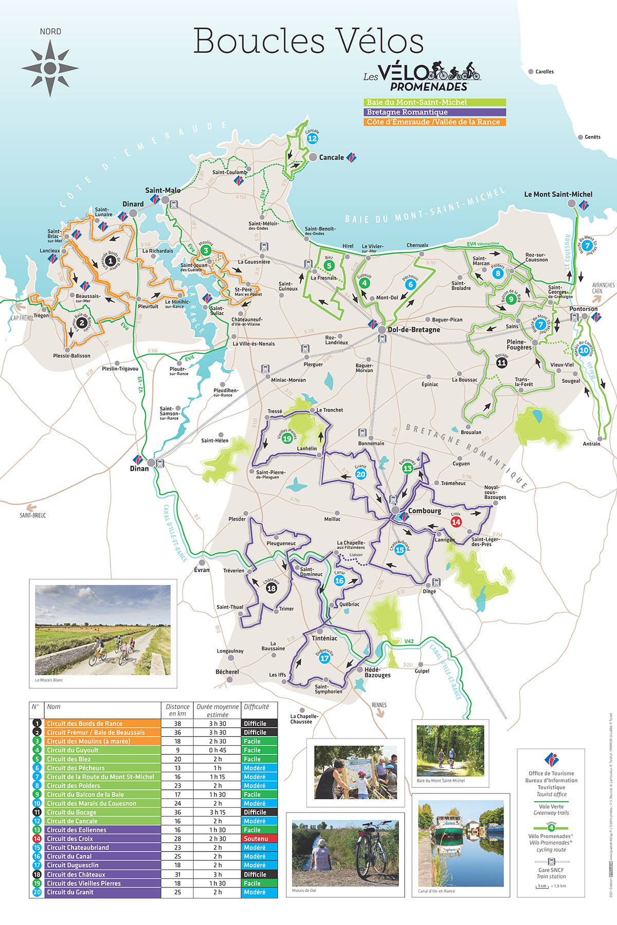 Carte des promenades et parcours à vélos à proximité de Saint-Malo