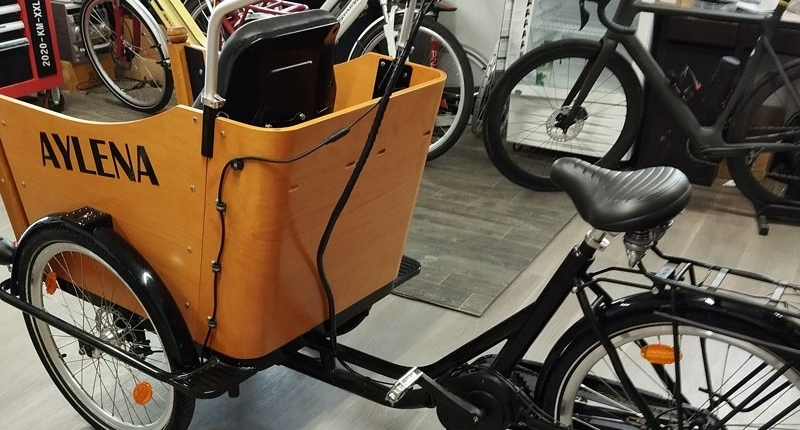 Vélo Cargo - Triporteur PMR adapté pour le transport d'une personne à mobilité réduite Aylena