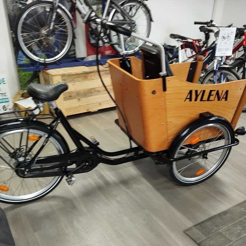 Vélo Cargo - Triporteur PMR adapté pour le transport d'une personne à mobilité réduite Aylena
