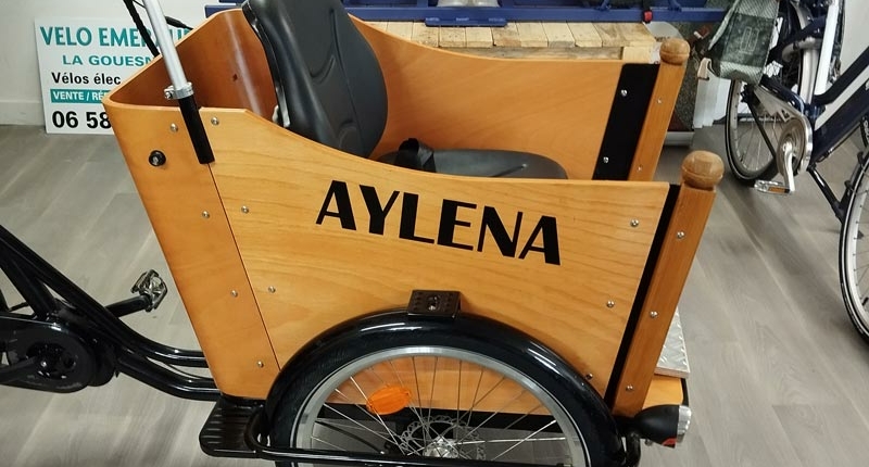 Vélo Cargo - Triporteur PMR adapté pour le transport d'une personne à mobilité réduite Aylena